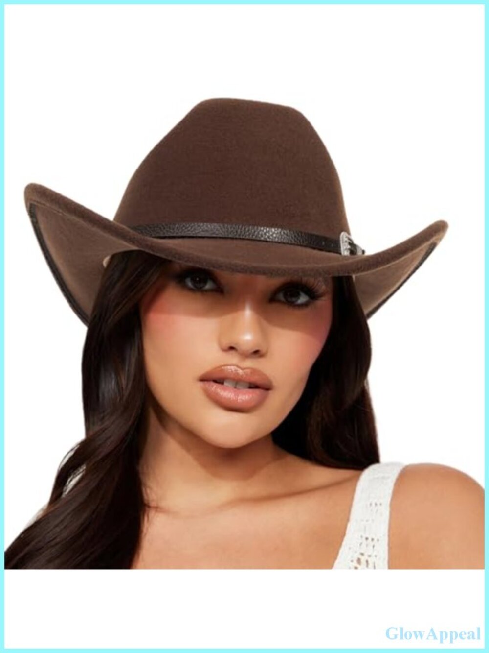 Women's Cowboy Hat Classic Felt Wide Brim Cowgirl Jazz Hat Adjustable